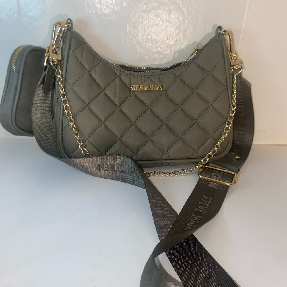 Steve Madden Olive Quilted Crossbody Bag